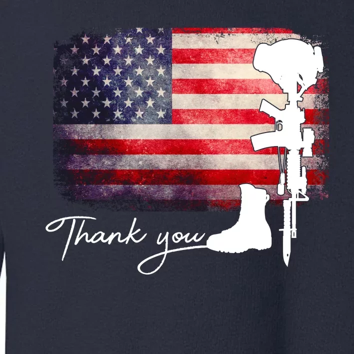 Thank You Veterans Memorial Day Toddler Sweatshirt