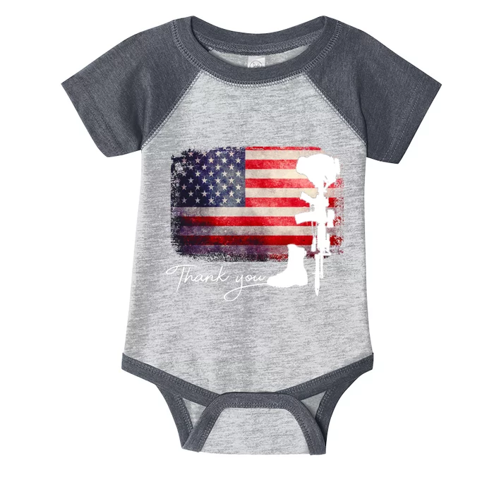 Thank You Veterans Memorial Day Infant Baby Jersey Bodysuit