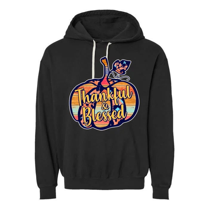 Thankful & Blessed Fashion Pumpkin Garment-Dyed Fleece Hoodie