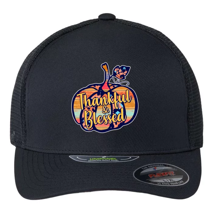 Thankful & Blessed Fashion Pumpkin Flexfit Unipanel Trucker Cap