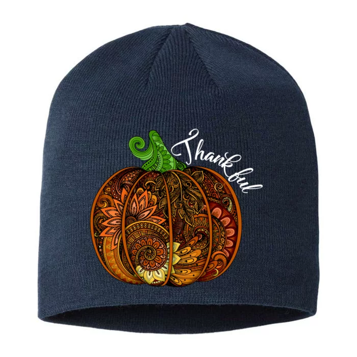 Thankful Abstract Pumpkin Thanksgiving 8 1/2in Sustainable Knit Beanie