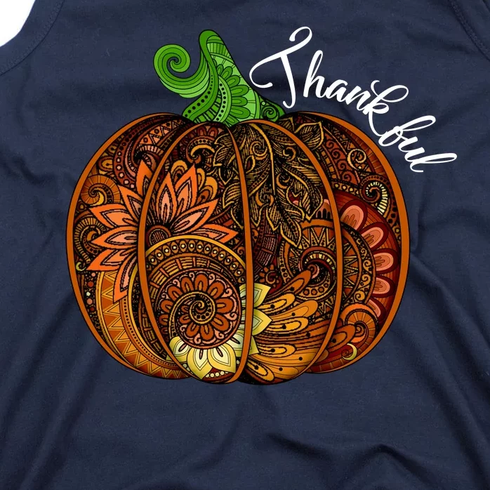 Thankful Abstract Pumpkin Thanksgiving Tank Top