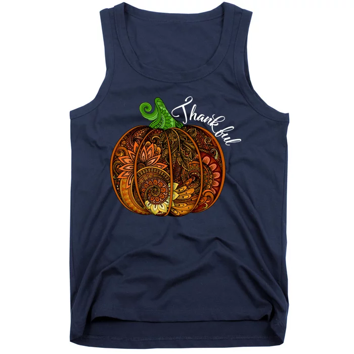 Thankful Abstract Pumpkin Thanksgiving Tank Top