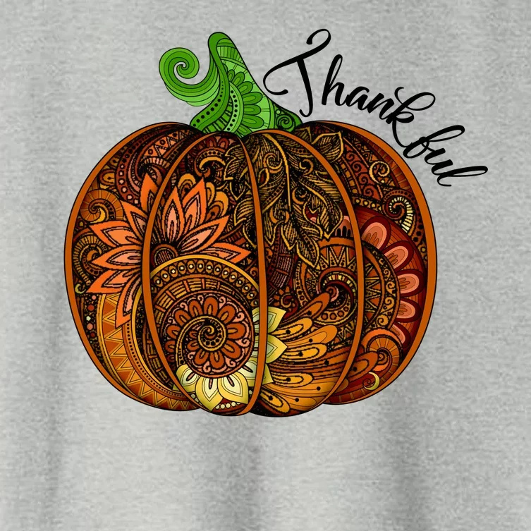 Thankful Abstract Pumpkin Thanksgiving Women's Crop Top Tee