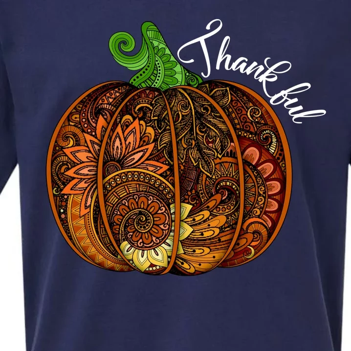 Thankful Abstract Pumpkin Thanksgiving Sueded Cloud Jersey T-Shirt