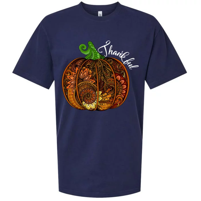 Thankful Abstract Pumpkin Thanksgiving Sueded Cloud Jersey T-Shirt