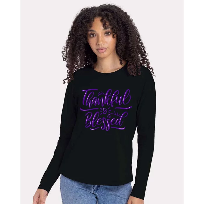 Thankful And Blessed Womens Cotton Relaxed Long Sleeve T-Shirt