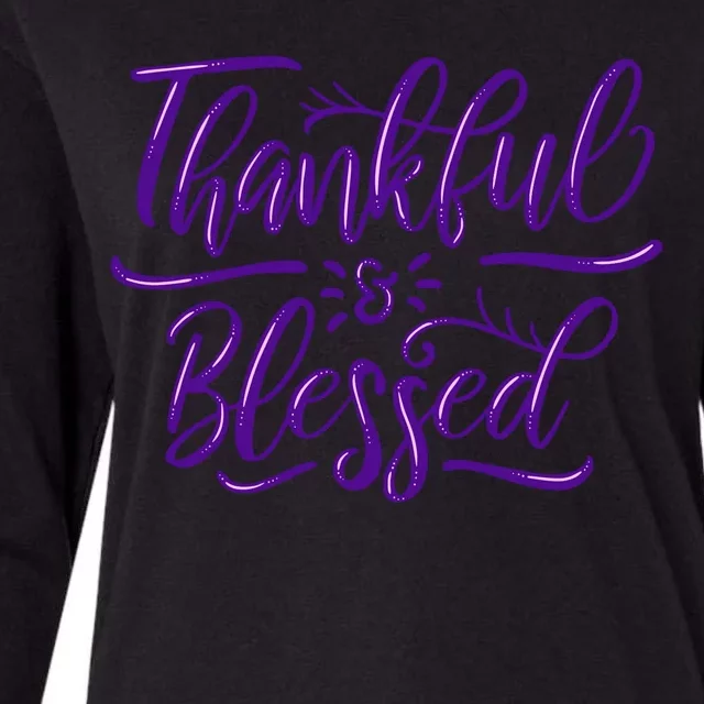 Thankful And Blessed Womens Cotton Relaxed Long Sleeve T-Shirt