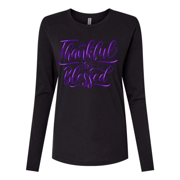 Thankful And Blessed Womens Cotton Relaxed Long Sleeve T-Shirt