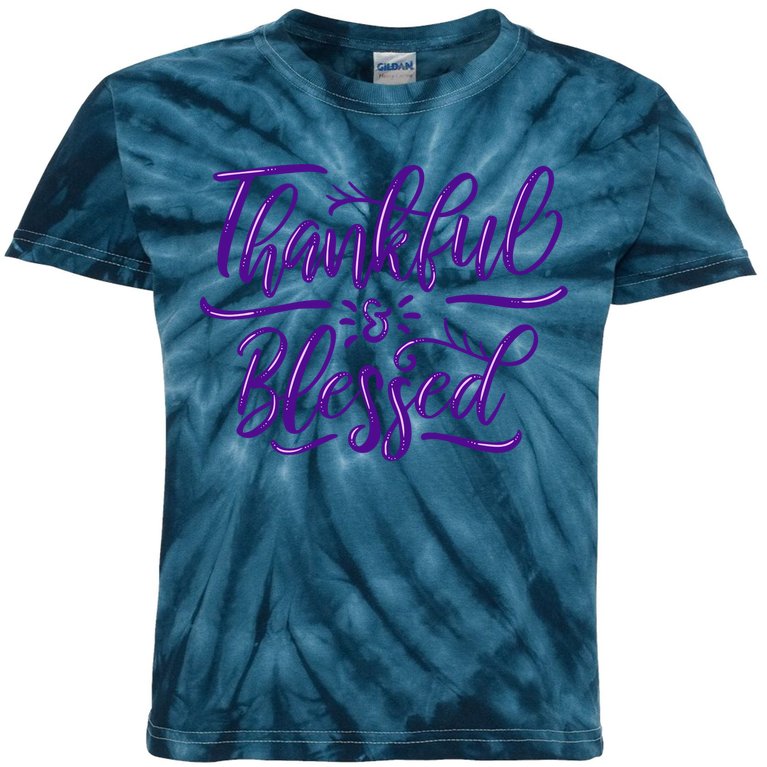 Thankful And Blessed Kids Tie-Dye T-Shirt