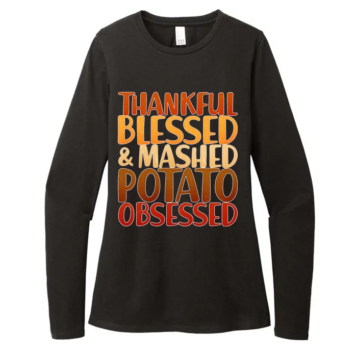 Thankful Blessed Mashed Potato Obsessed Womens CVC Long Sleeve Shirt