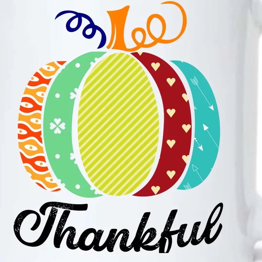 Thankful Floral Pumpkin Black Color Changing Mug