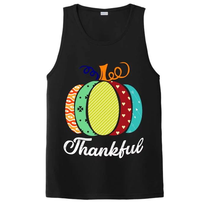 Thankful Floral Pumpkin Performance Tank