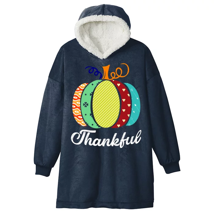 Thankful Floral Pumpkin Hooded Wearable Blanket