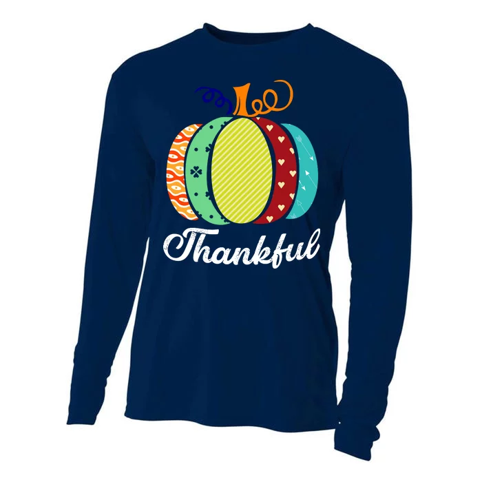 Thankful Floral Pumpkin Cooling Performance Long Sleeve Crew