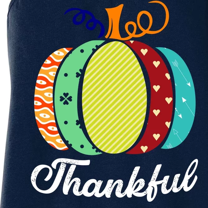 Thankful Floral Pumpkin Women's Racerback Tank