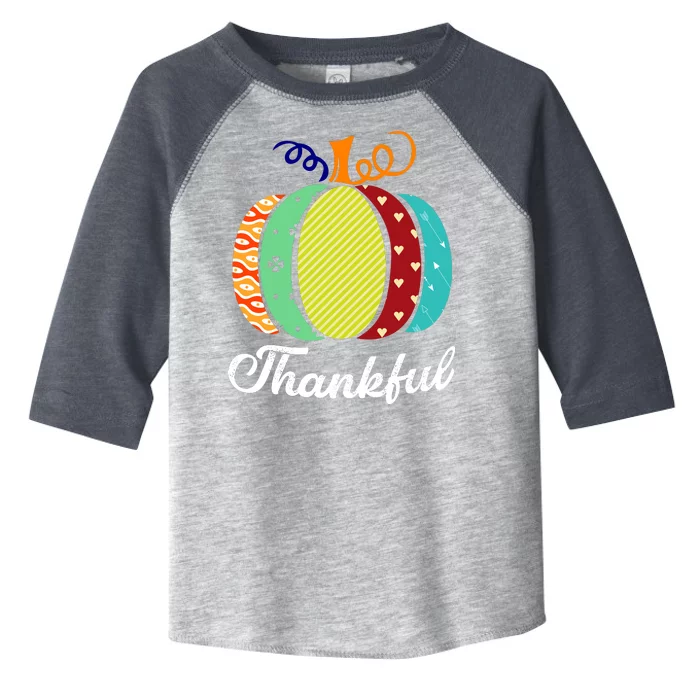 Thankful Floral Pumpkin Toddler Fine Jersey T-Shirt