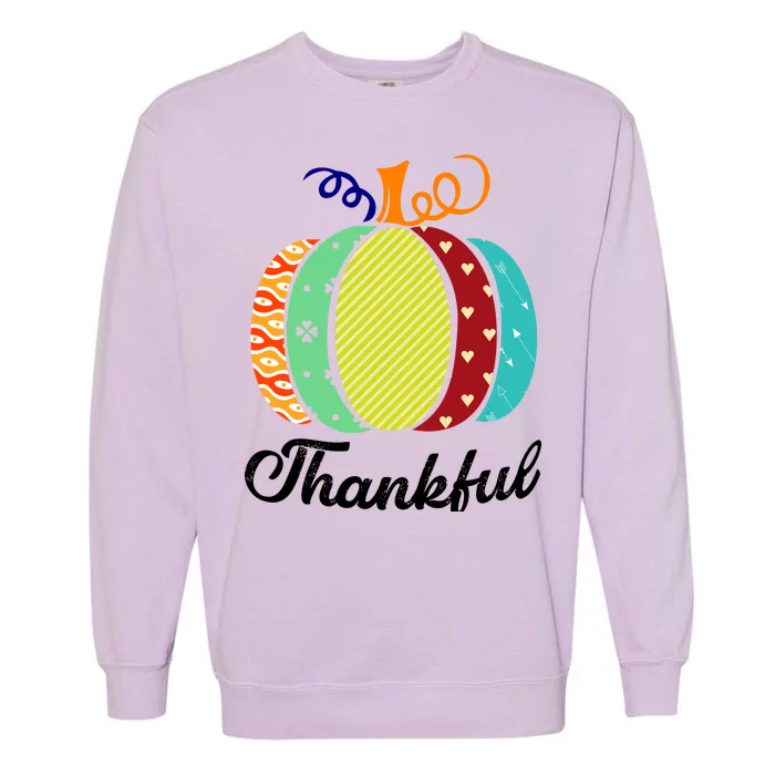 Thankful Floral Pumpkin Garment-Dyed Sweatshirt