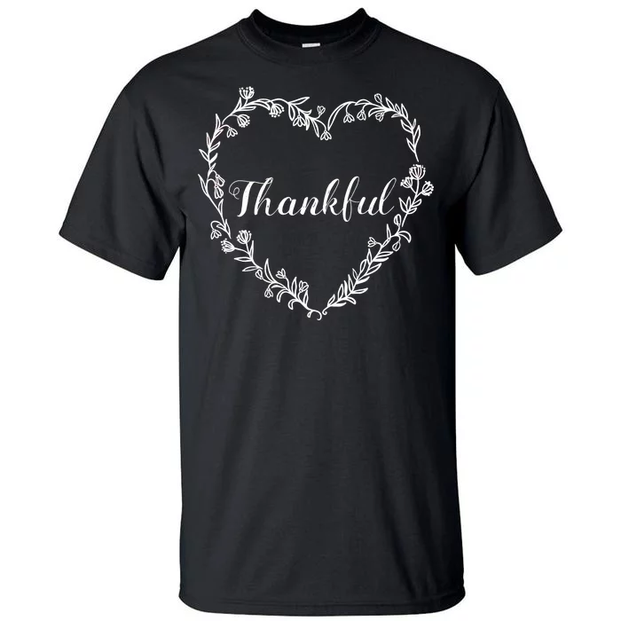 Thankful Floral Wreath Tall T-Shirt