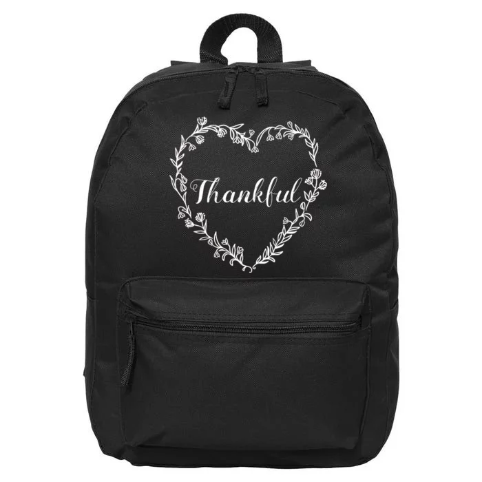 Thankful Floral Wreath 16 in Basic Backpack