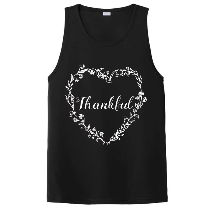 Thankful Floral Wreath Performance Tank