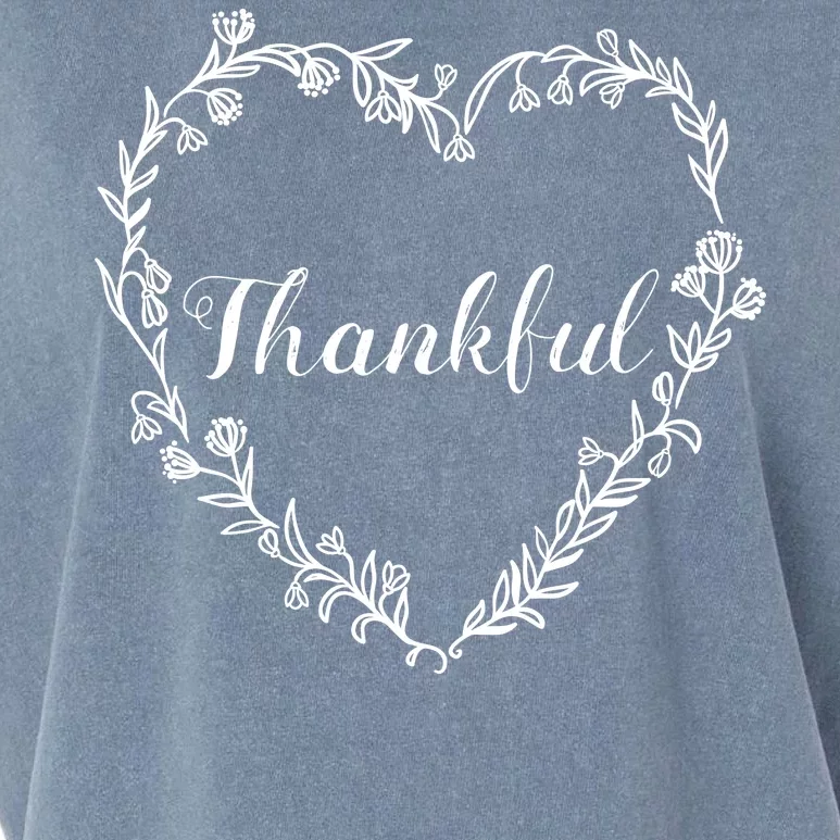 Thankful Floral Wreath Garment-Dyed Women's Muscle Tee