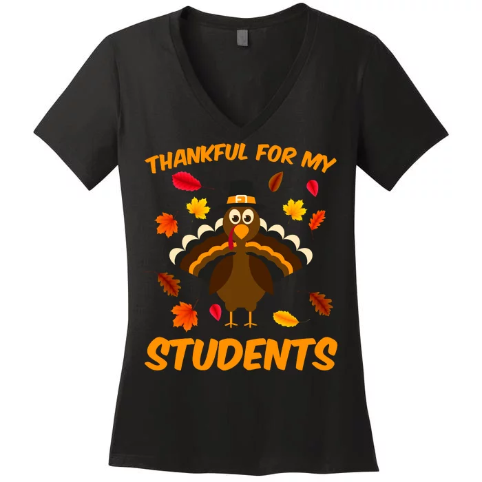 Thankful For My Students Women's V-Neck T-Shirt