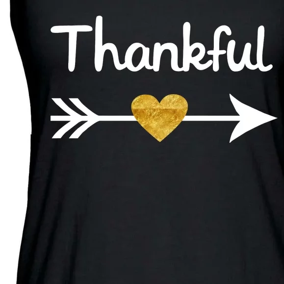 Thankful Golden Heart Ladies Essential Flowy Tank