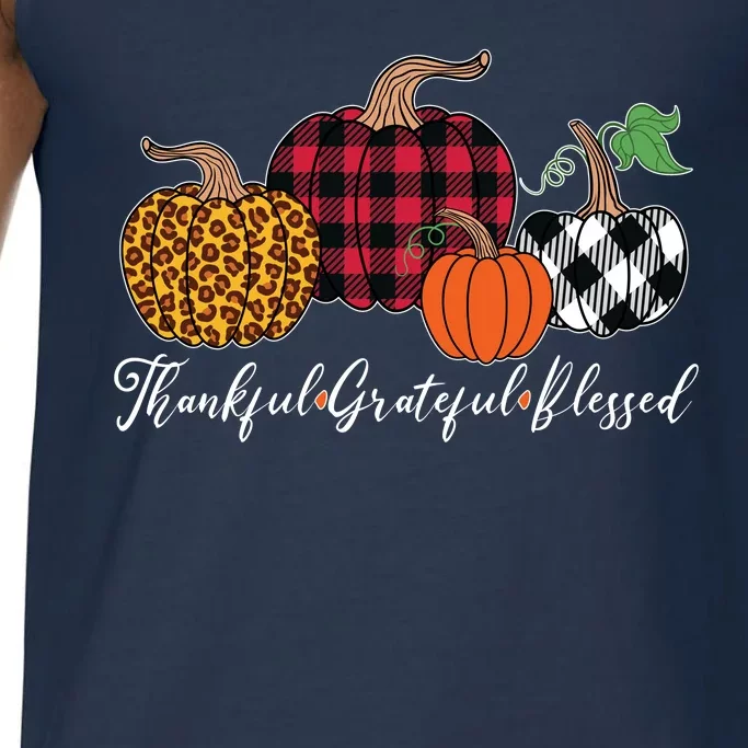 Thankful Grateful Blessed Fashion Buffalo Plaid Leopard Comfort Colors® Tank Top