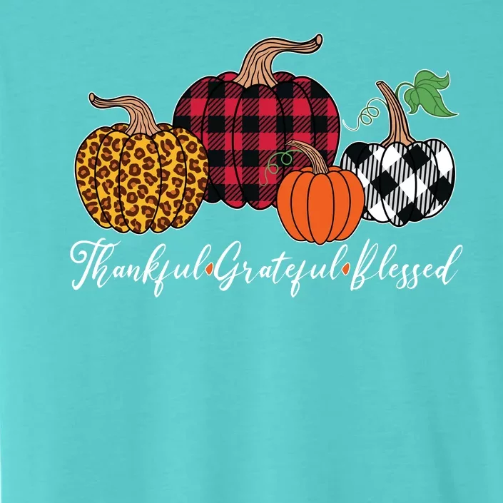 Thankful Grateful Blessed Fashion Buffalo Plaid Leopard ChromaSoft Performance T-Shirt