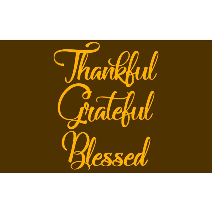 Thankful Grateful Blessed Gold Thanksgiving Logo Bumper Sticker