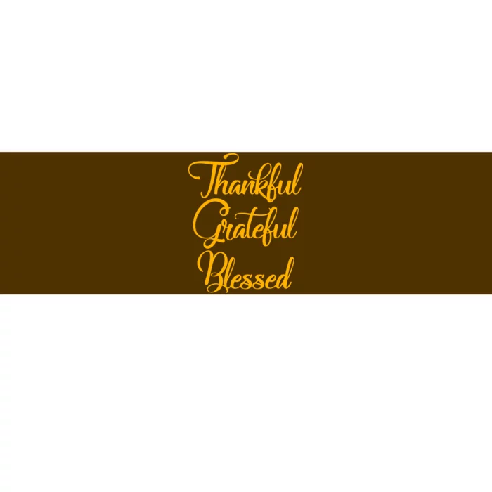 Thankful Grateful Blessed Gold Thanksgiving Logo Bumper Sticker