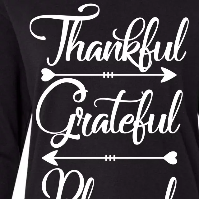 Thankful Grateful Blessed Thanksgiving Day Womens Cotton Relaxed Long Sleeve T-Shirt