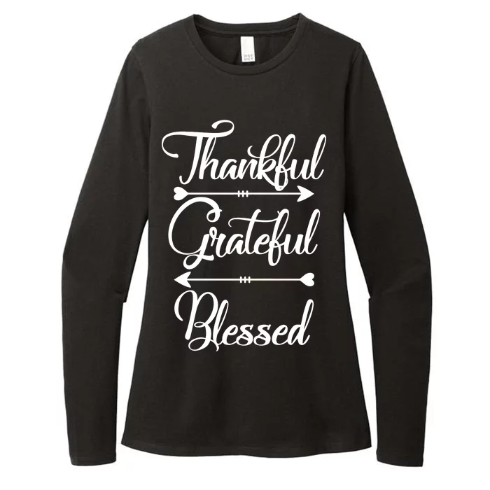 Thankful Grateful Blessed Thanksgiving Day Womens CVC Long Sleeve Shirt