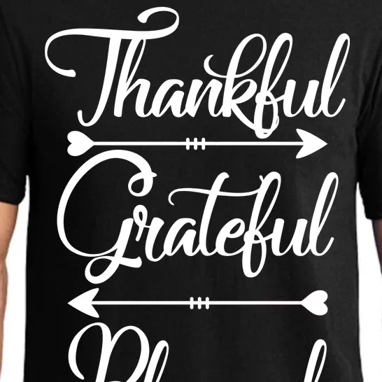 Thankful Grateful Blessed Thanksgiving Day Pajama Set