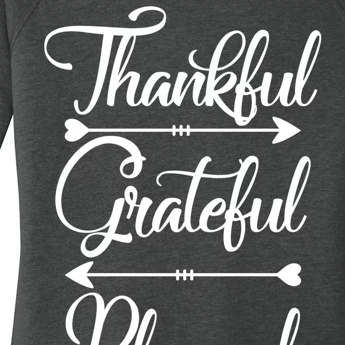 Thankful Grateful Blessed Thanksgiving Day Women's Perfect Tri Tunic Long Sleeve Shirt