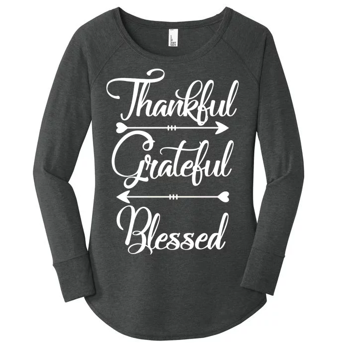 Thankful Grateful Blessed Thanksgiving Day Women's Perfect Tri Tunic Long Sleeve Shirt