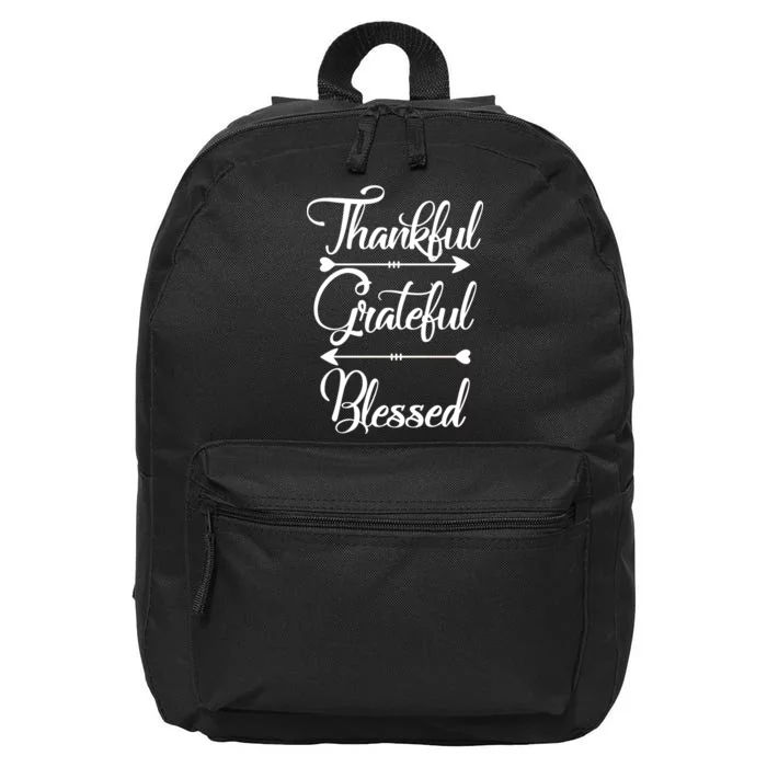 Thankful Grateful Blessed Thanksgiving Day 16 in Basic Backpack