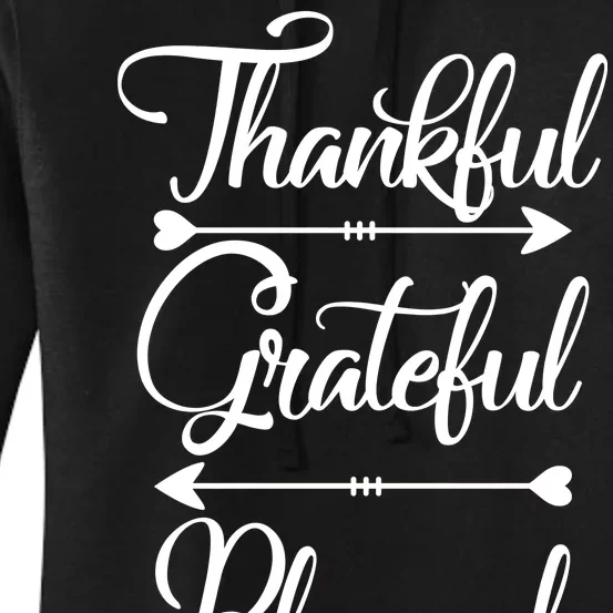 Thankful Grateful Blessed Thanksgiving Day Women's Pullover Hoodie