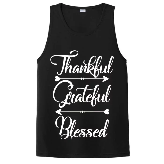 Thankful Grateful Blessed Thanksgiving Day Performance Tank