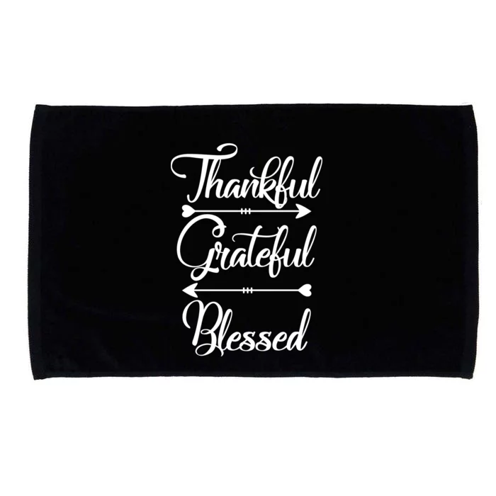 Thankful Grateful Blessed Thanksgiving Day Microfiber Hand Towel