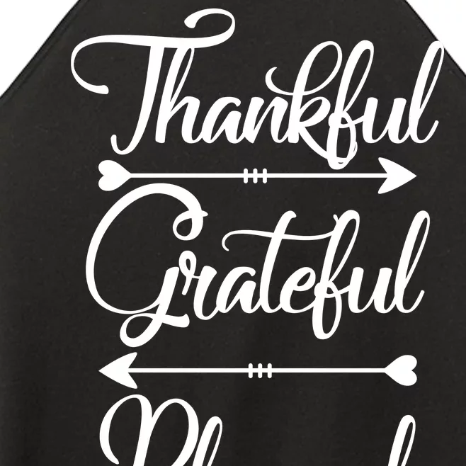 Thankful Grateful Blessed Thanksgiving Day Women’s Perfect Tri Rocker Tank