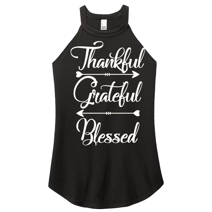 Thankful Grateful Blessed Thanksgiving Day Women’s Perfect Tri Rocker Tank