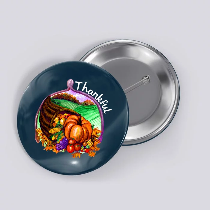 Thankful Pumpkin Fall Thanksgiving Button