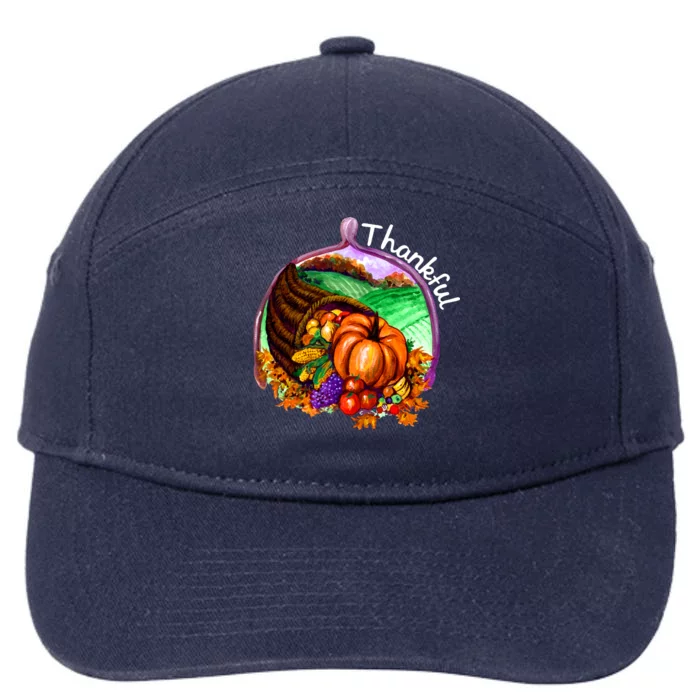 Thankful Pumpkin Fall Thanksgiving 7-Panel Snapback Hat