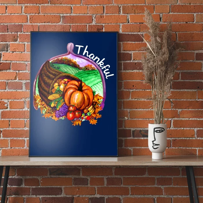 Thankful Pumpkin Fall Thanksgiving Poster