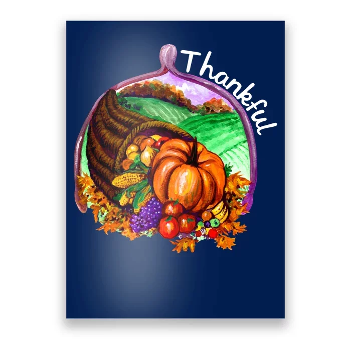 Thankful Pumpkin Fall Thanksgiving Poster