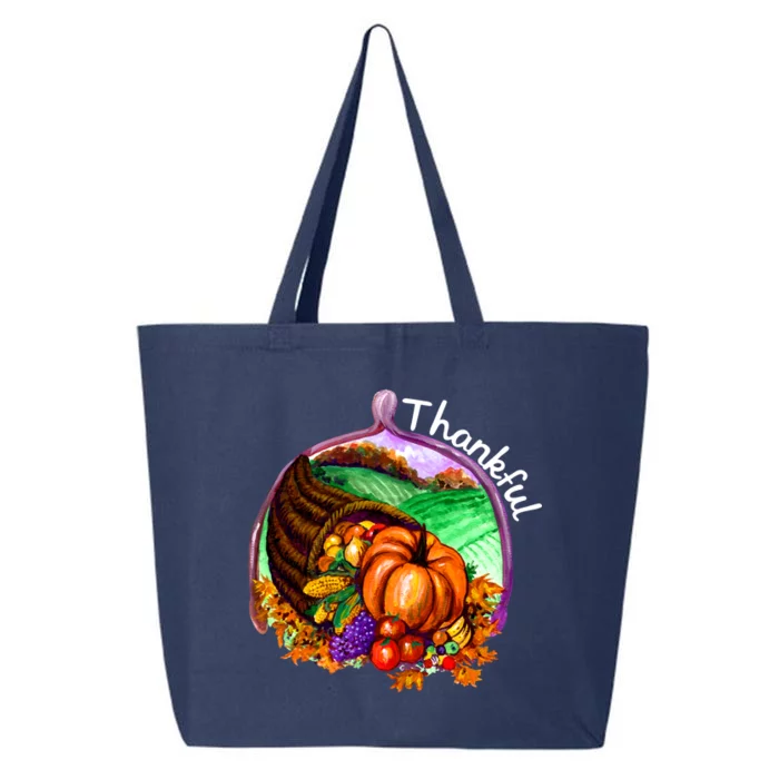 Thankful Pumpkin Fall Thanksgiving 25L Jumbo Tote