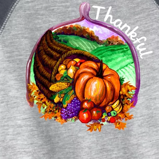 Thankful Pumpkin Fall Thanksgiving Toddler Fine Jersey T-Shirt