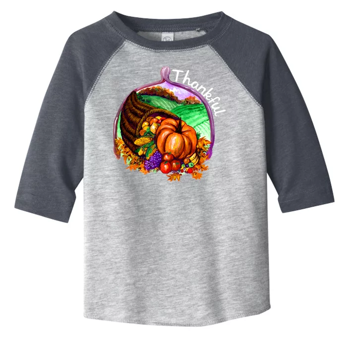 Thankful Pumpkin Fall Thanksgiving Toddler Fine Jersey T-Shirt